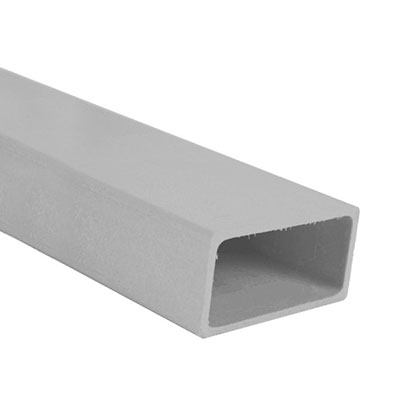 Tube rectangulaire fibre de verre - gris - Ep. 6 x section 40 x 60mm x L. 5.80m