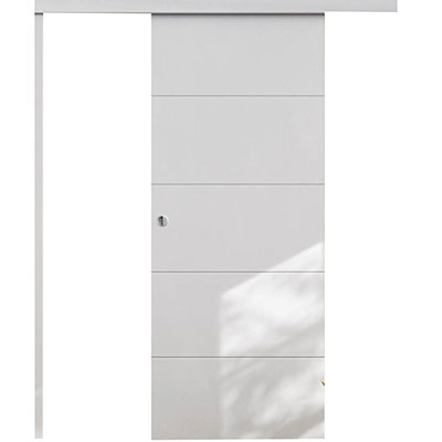 Kit porte coulissante en applique - blanc - Ep. 4 x l. 83 x L. 204cm