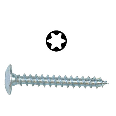 ING - Vis penture zingué blanc - Torx® - tête large ø 6 x L. 25mm- vendu par 200