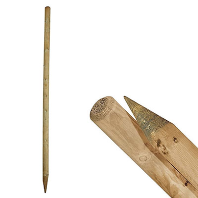 Piquet de clôture rond pin traité fraisé - classe 4 - ø 60mm x L. 2,50m