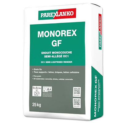 PAREXLANKO - Enduit monocouche semi-allégé OC1 MONOREX GF - gris souris G30 - sac de 25kg