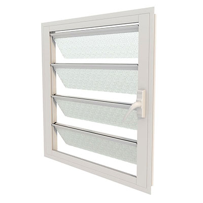 ALUSINAN - Jalousie vitrage granité opaque avec moustiquaire - blanc - l. 80 x H. 80cm