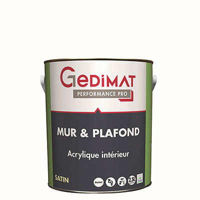 Peinture mur et plafond premium acrylique - blanc satin - 2.5L - GEDIMAT PERFORMANCE PRO