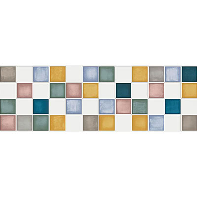 Faïence PLAY 20 x 60 cm satinée - décor mix vert one - boîte de 0.72m²