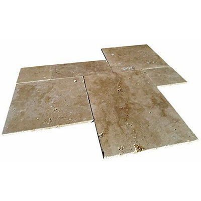 Dalle extérieure pierre naturelle TRAVERTIN CLASSIC -Module 4 formats - boîte de  0 .74m²