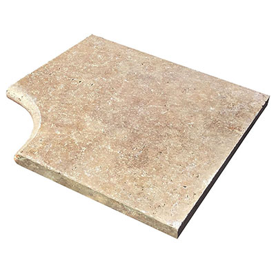 Margelle d'angle TRAVERTIN CLASSIC Ep. 3.2 x l. 48 x L. 48cm - vendu à l'unité