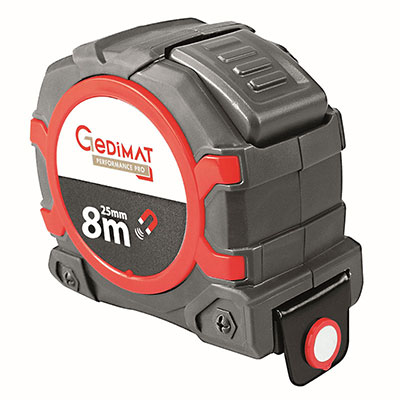 Mesure à embout magnétique l. 25mm x L. 8m - GEDIMAT PERFORMANCE PRO