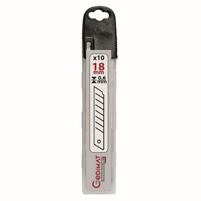 Lames de cutter Ep. 0.6 x l. 18mm - vendu par 10 - GEDIMAT PERFORMANCE PRO