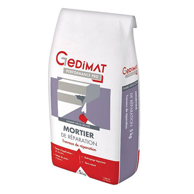 Mortier de réparation - sac de 5kg - GEDIMAT PERFORMANCE PRO