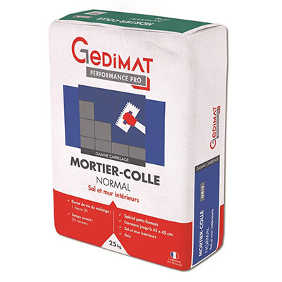 Mortier-colle normal NF - gris - sac de 25kg - GEDIMAT PERFORMANCE PRO