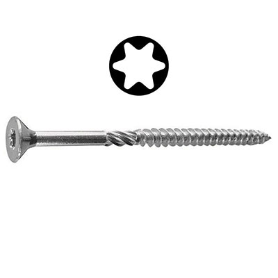 Vis spéciale terrasse - inox A2 - empreinte Torx® - tête réduite ø 5 x L. 60mm - vendu par 500 - GEDIMAT PERFORMANCE PRO