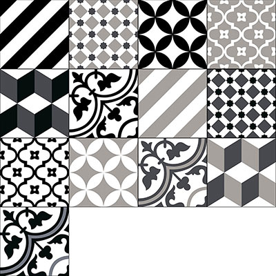 Faïence ETHNIC 20 x 20 cm mate - décor aléatoire - boîte de 1.08m²