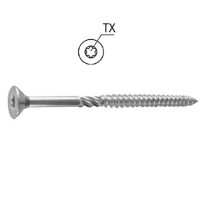 Vis bois et agglo acier - empreinte Torx® - tête fraisée ø 6 x L. 60mm - vendu par 100 - GEDIMAT PERFORMANCE PRO