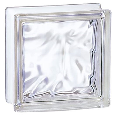 Brique de verre NUAGE - incolore - Ep. 80 x l. 190 x L. 190mm