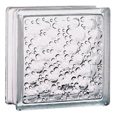 Brique de verre BULLE - incolore - Ep. 80 x l. 190 x L. 190mm