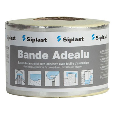 SIPLAST - Bande adhésive ADEALU - alu - larg. 10cm - rouleau de 10m