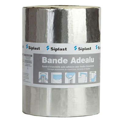 SIPLAST - Bande adhésive ADEALU - alu - larg. 20cm - rouleau de 10m