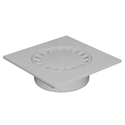 FIRST - Siphon de cour PVC - gris - l. 300 x L. 300 x H. 86mm sortie max. ø 200mm