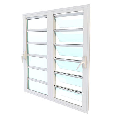 ALUSINAN - Jalousie vitrage transparent avec moustiquaire - blanc - l. 120 x H. 120cm