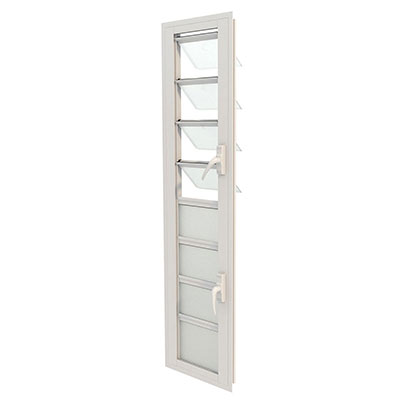 ALUSINAN - Jalousie vitrage opale avec moustiquaire - blanc - l. 40 x H. 160cm