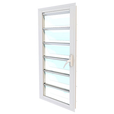 ALUSINAN - Jalousie vitrage transparent avec moustiquaire - blanc - l. 60 x H. 115cm