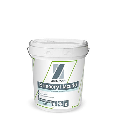 ZOLPAN - Peinture de ravalement ERMOCRYL Façade - blanc mat - 6kg