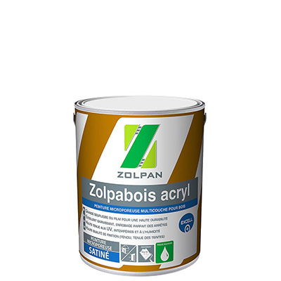 ZOLPAN - Peinture bois ZOLPABOIS ACRYL - blanc satin - 1L