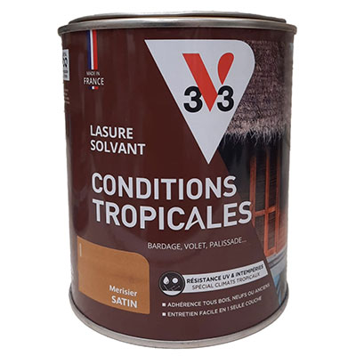 V33 - Lasure tropicale solvante - chêne doré - 750ml