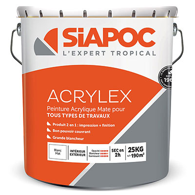 SIAPOC - Peinture ACRYLEX - blanc mat - 25kg