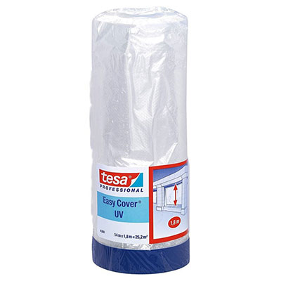 TESA® - Masquage 2 en 1 EASY COVER 4369 UV - film + adhésif - H. 180cm x L. 14m