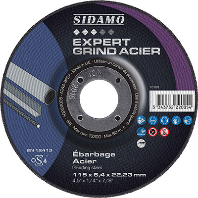 SIDAMO - Disque à ébarder Expert Grind Acier ø 115mm