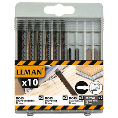 LEMAN - Coffret de 10 lames de scie sauteuse