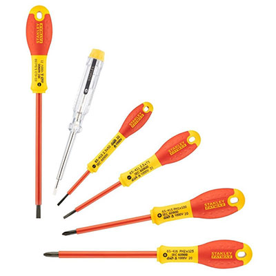 STANLEY - Jeu de 5 tournevis isolés FATMAX® électricien + Philips + 1 testeur