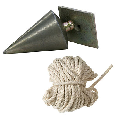TALIAPLAST - Plomb conique avec plaquette 500g + ficelle L. 3m