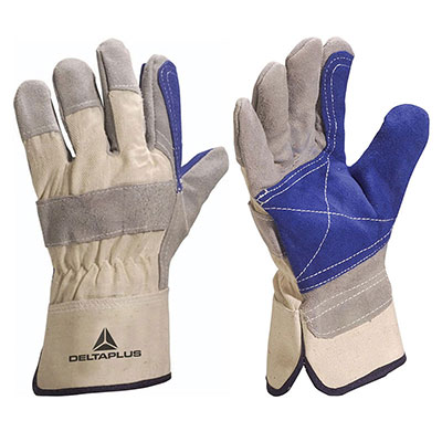 DELTA PLUS - Gants DS202RP cuir - gris et bleu - taille 10