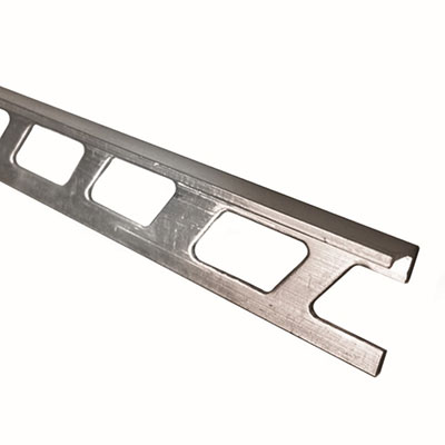 DINAC - Arrêt de cornière alu brut 22x2mm - hauteur 8mm - chromé - Long. 2.50m