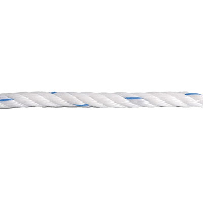 Corde polyamide ø 10mm - blanc et bleu - vendu au m