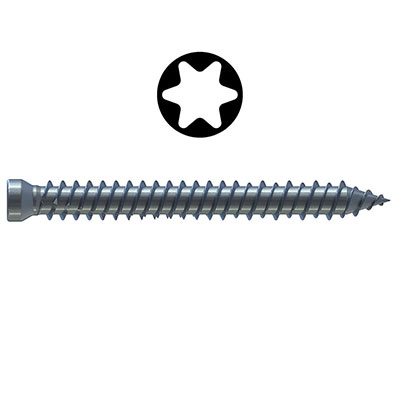 REISSER - Vis béton autotaraudeuse zingué bleu - Torx® - tête cylindrique FT ø 7.5 x L. 132mm - vendu par 50