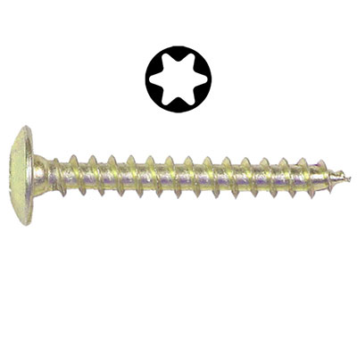 ING - Vis penture zingué jaune - Torx® - tête large ø 6 x L. 30mm - vendu par 200