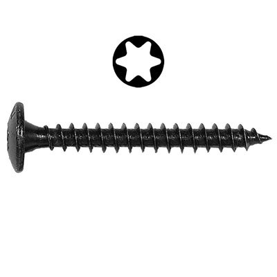 ING - Vis penture zingué noir - Torx® - tête large ø 6 x L. 40mm - vendu par 200