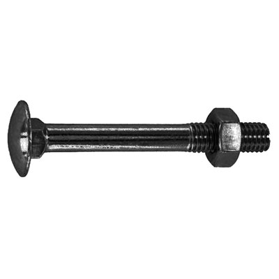 Boulon TRCC + écrou zingué noir - tête demi-ronde FP ø 7 x L. 60mm - vendu à l'unité