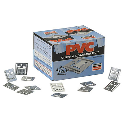 SIMPSON - Clips à lambris PVC avec pointes galva - vendu par 250