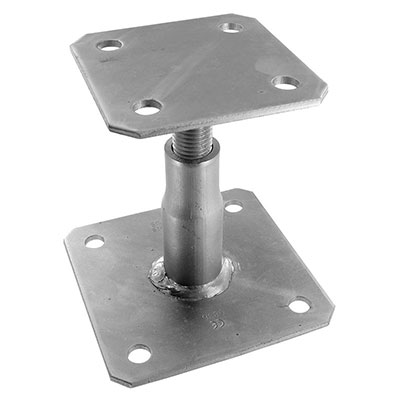 SIMPSON - Pied de poteau réglable APB NF acier - platine 130 x 130mm - Hauteur de 100 à 150mm
