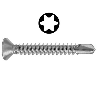 Vis bois autoperceuse acier - Torx® - tête fraisée ø 4.8 x L. 32 mm - vendu par 100