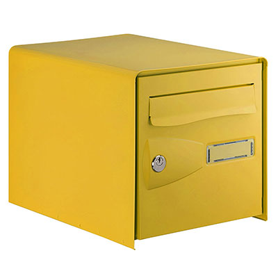 DECAYEUX - Boîte aux lettres KREOL simple face - jaune - l. 30.2 x P. 41 x H. 30cm + 2 clés