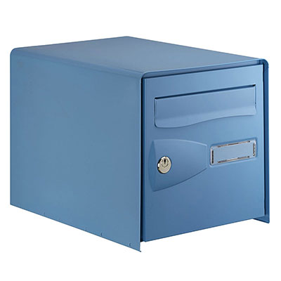 DECAYEUX - Boîte aux lettres KREOL simple face - bleu - l. 30.2 x P. 41 x H. 30cm + 2 clés