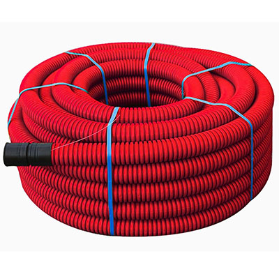 TUBULEX - Gaine TPC réseau électrique NF - rouge - ø 63mm x L. 50m