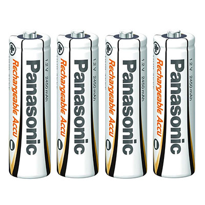 Piles PANASONIC rechargeables AA LR6 - 2450mAh - vendu par 4