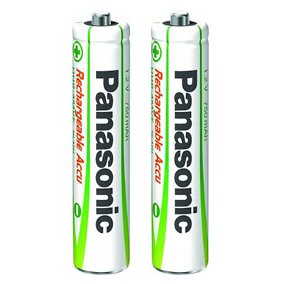 Piles PANASONIC rechargeables AAA LR3 - 750mAh - vendu par 2