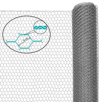 Grillage triple torsion mailles 13 x 13mm - galva - ø 0.7mm x H. 1m - rouleau de 25m